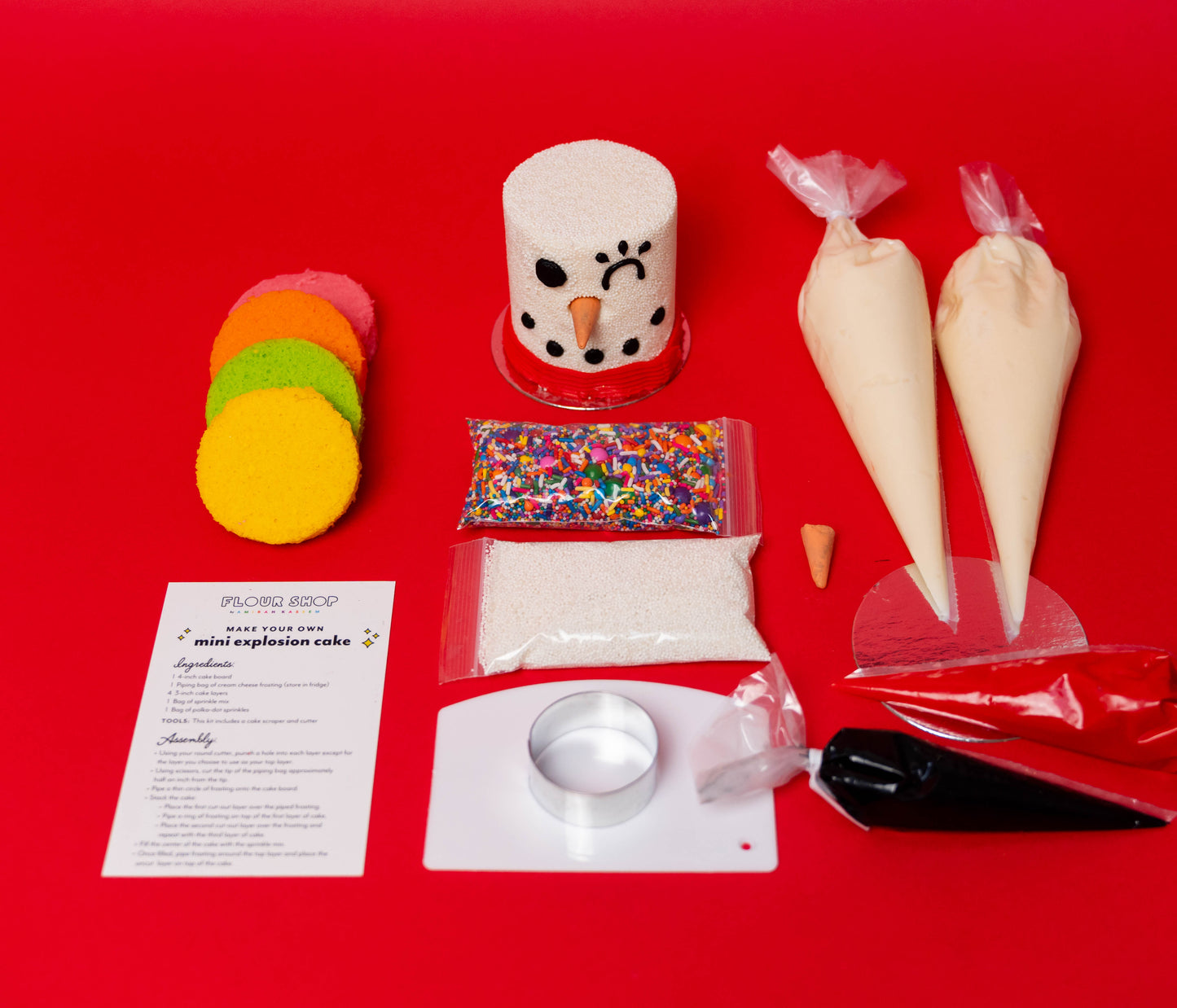 Snowman Prebaked Explosion® Cake Kit Mini
