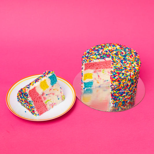 Rainbow Ice Cream Explosion® Cake