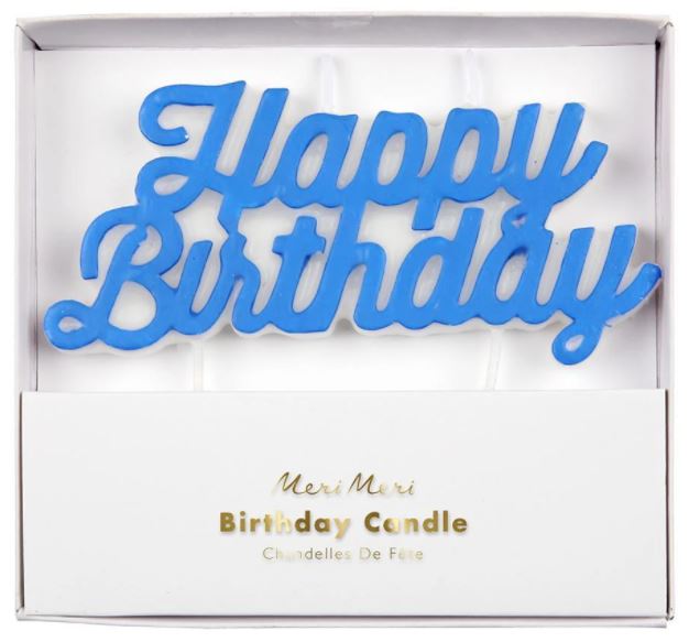 Blue Happy Birthday Candle