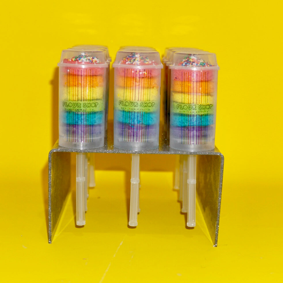 Glitter Acrylic Stand Holding 12 Push-Pops side view