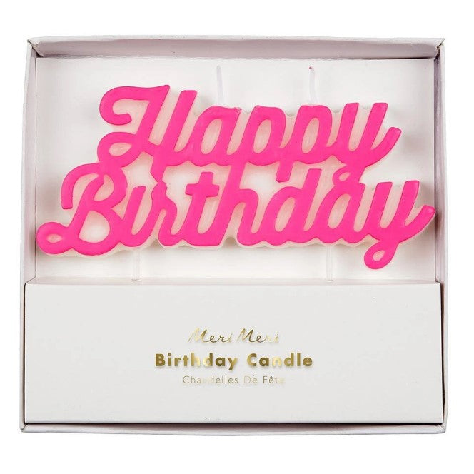 Pink Happy Birthday Candle