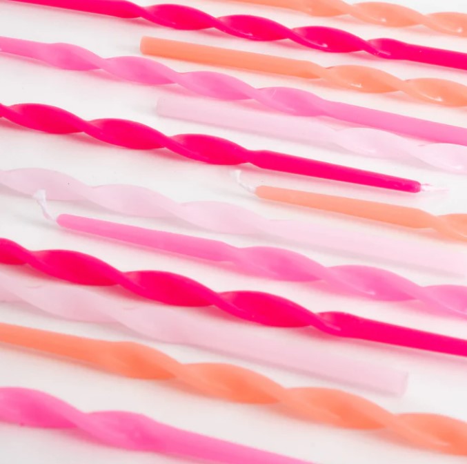 Pink Twisted Long Candles