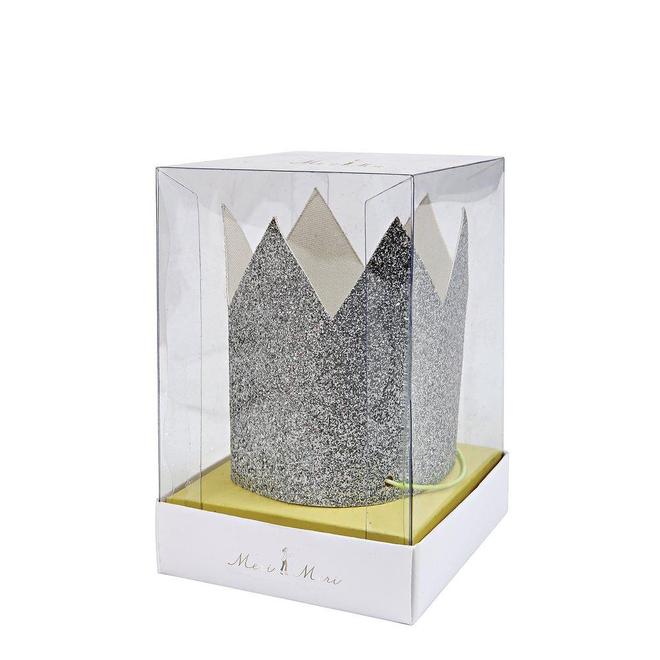 Silver Glitter Crowns