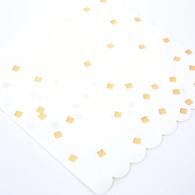 Gold Square Confetti Large Napkins