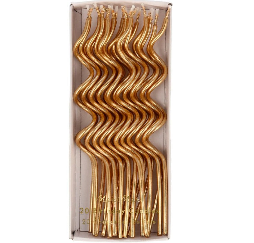 Gold Swirly Candles (x 20)