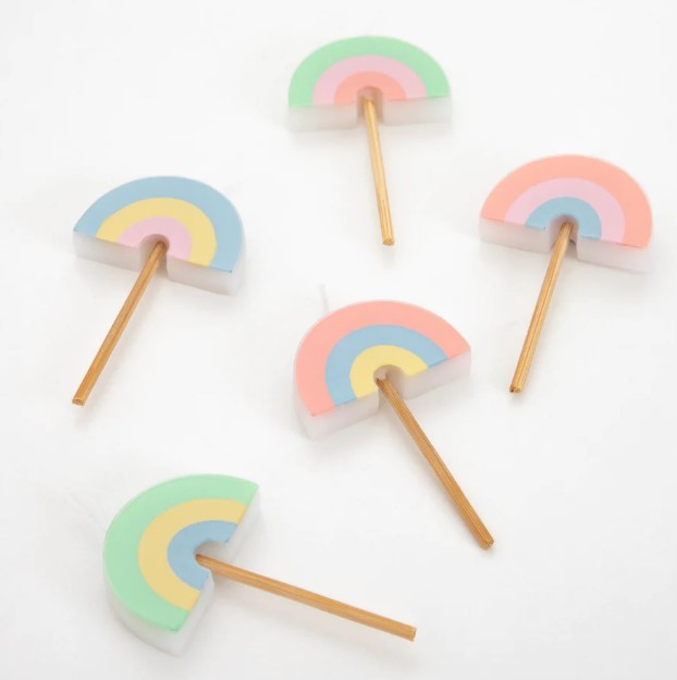 Rainbow Party Candles (x 5)