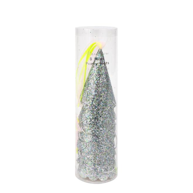 Silver Sparkle Mini Party Hats