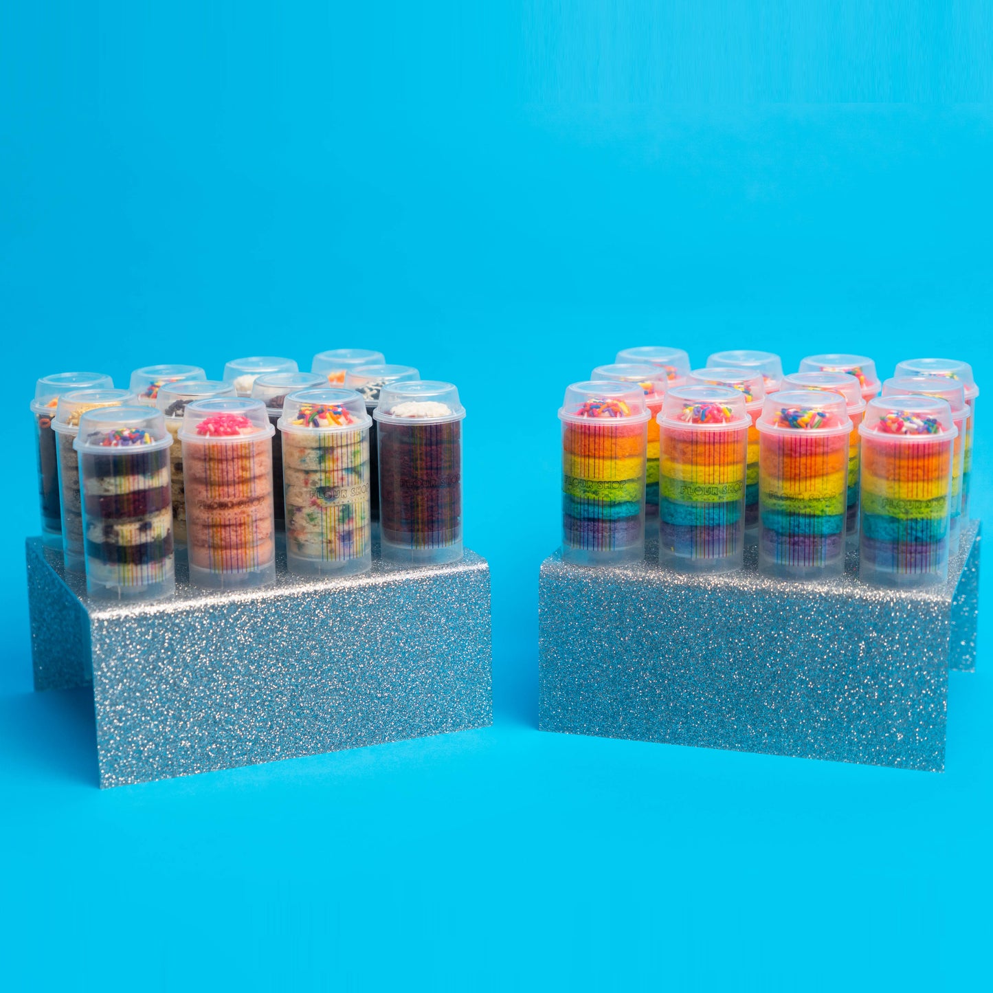 Assorted Push Pops in Glitter stands