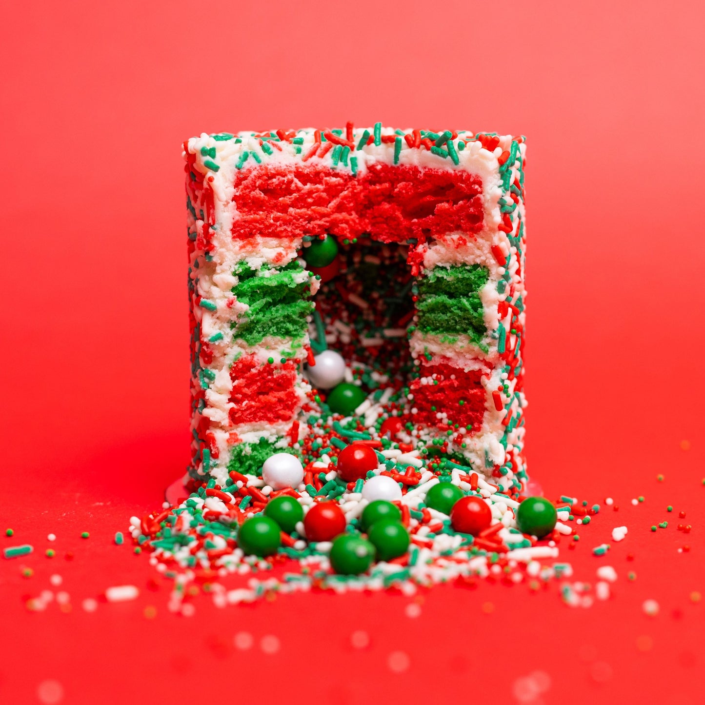 Mini Holiday Explosion Cake 
