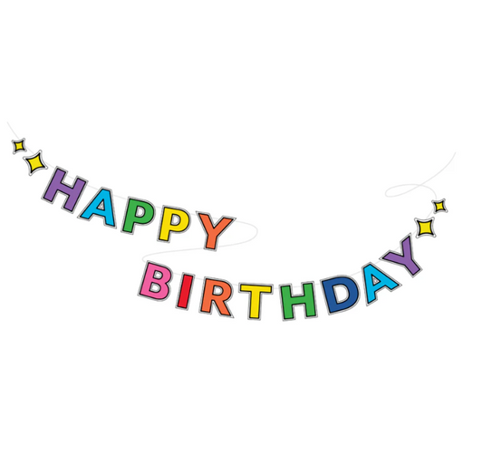 Sprinkles & Smiles Rainbow Happy Birthday Banner