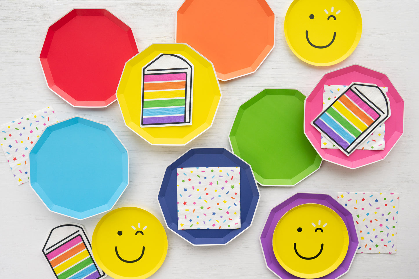 Sprinkles & Smiles Large Rainbow Plates