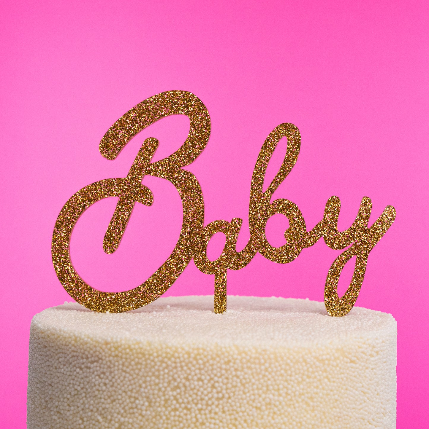 Babky Cake Topper- Gold Glitter 