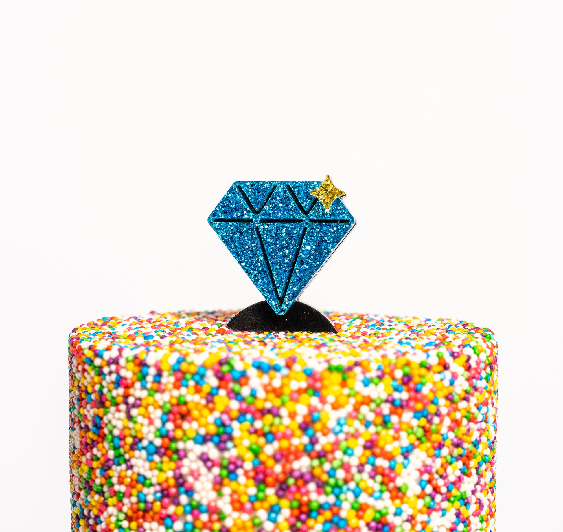 Blue Diamond Cake Topper Ring