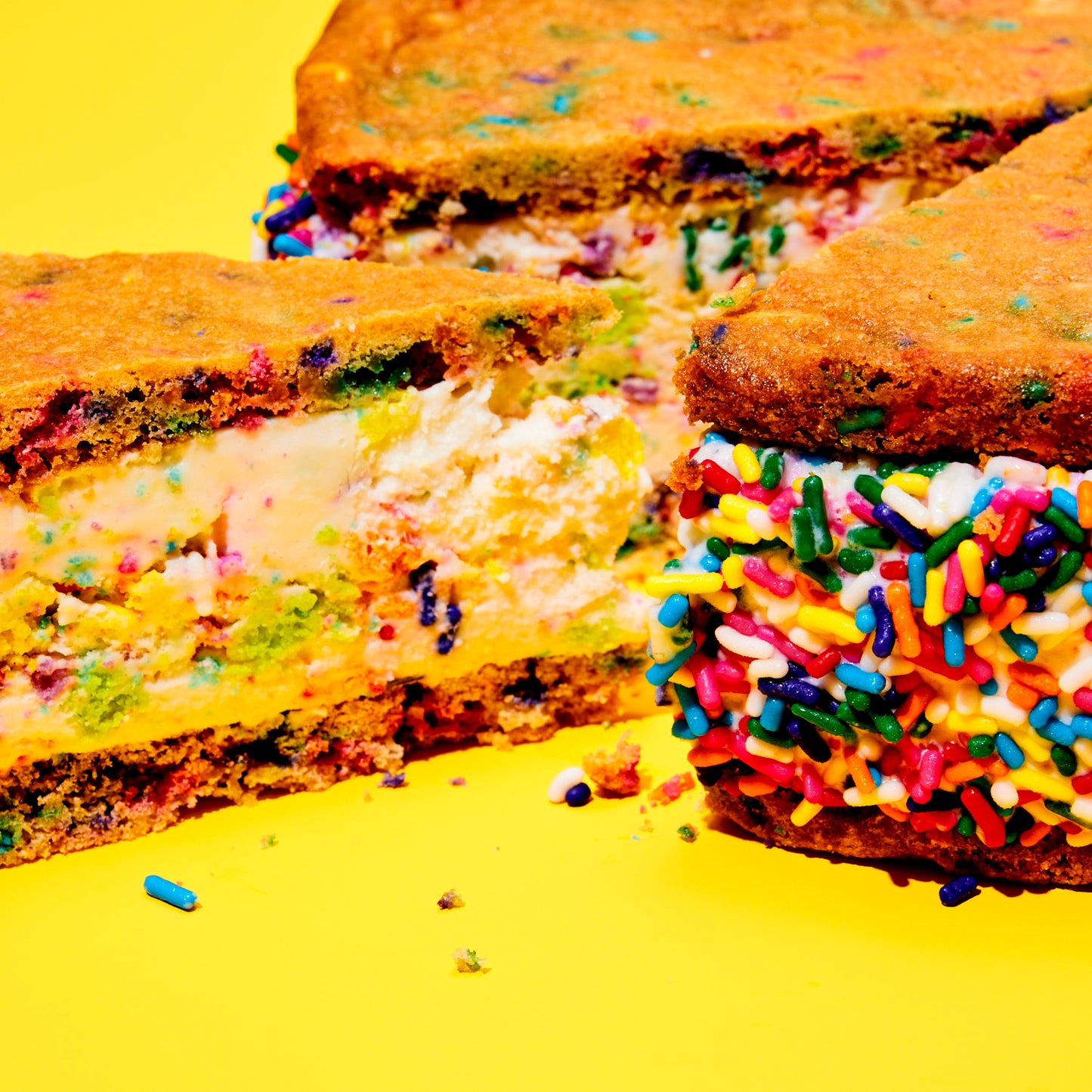 Mega Rainbow Explosion Ice Cream Sandwich