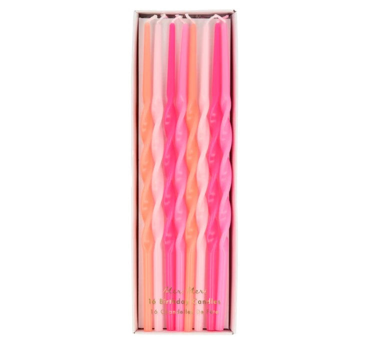 Pink Twisted Long Candles