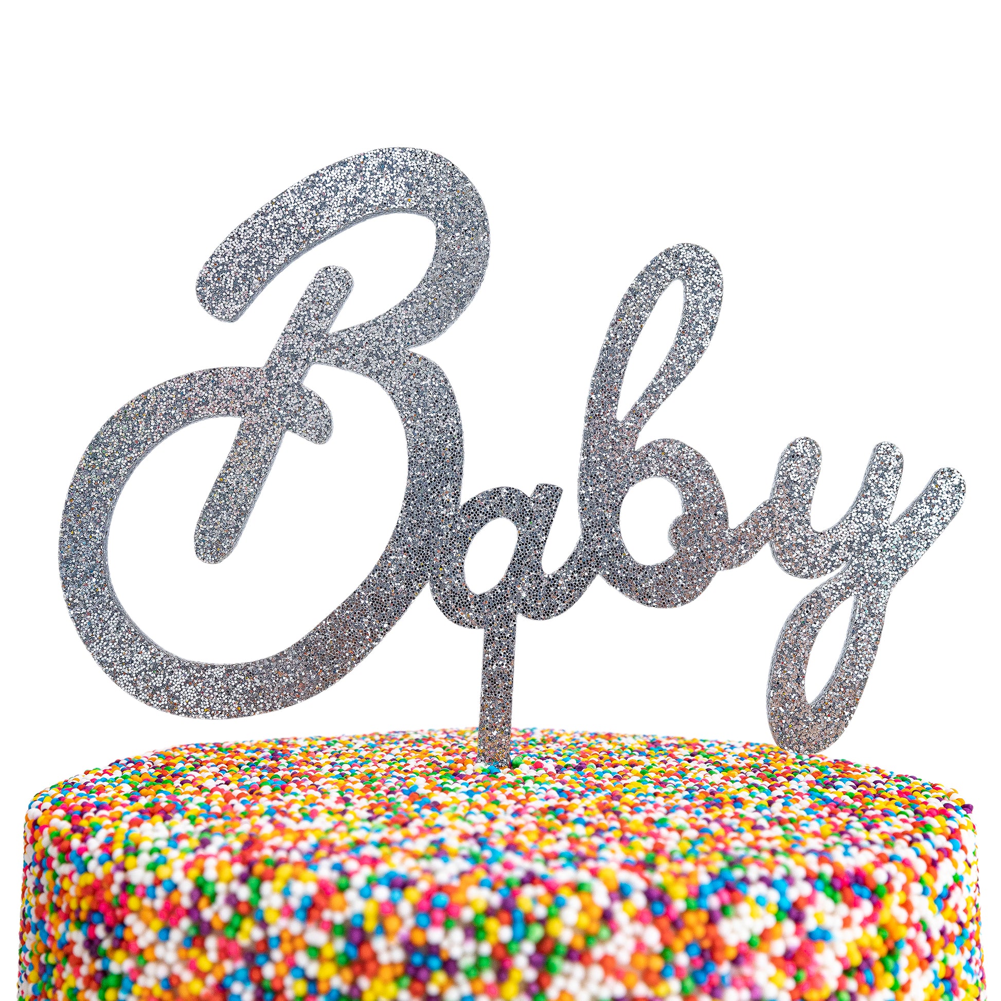 Baby Cake Topper- Silver