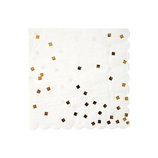 Gold Square Confetti Large Napkins