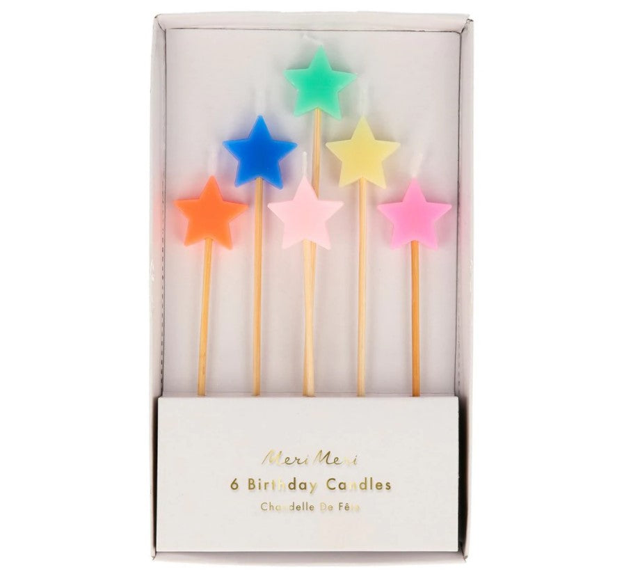 Mixed Star Candles (x 6)